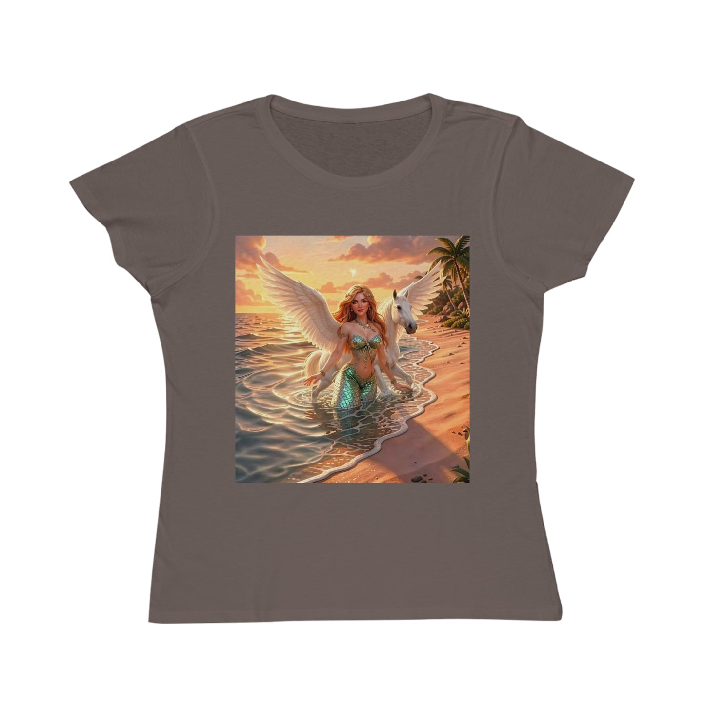 Pegasus Mermaid Beach T-Shirt — 'Sea Bermuda' Tropical Sunset Graphic