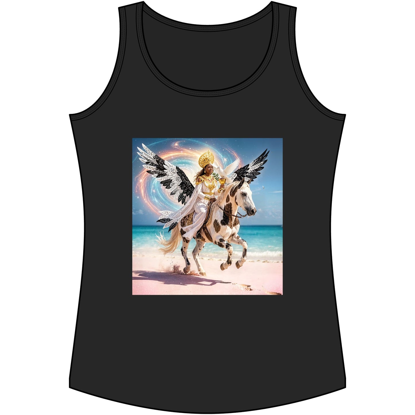 Pegasus Beach Fantasy Tank Top — "Sisu Bermuda" Graphic