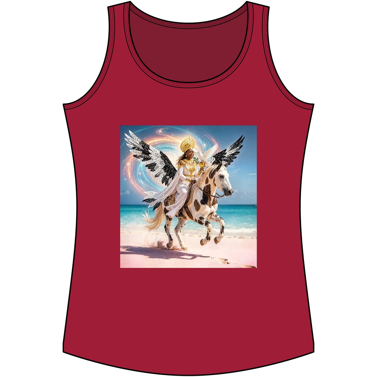 Pegasus Beach Fantasy Tank Top — "Sisu Bermuda" Graphic