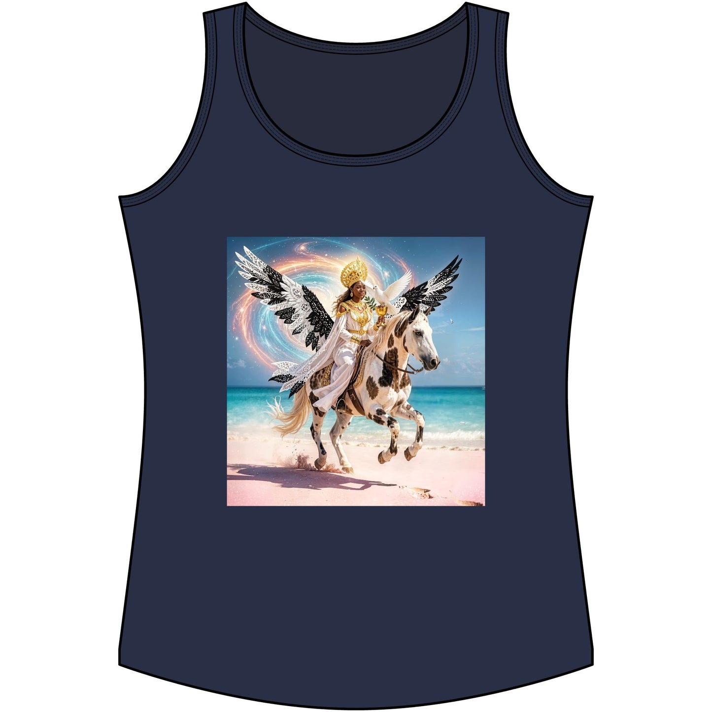 Pegasus Beach Fantasy Tank Top — "Sisu Bermuda" Graphic
