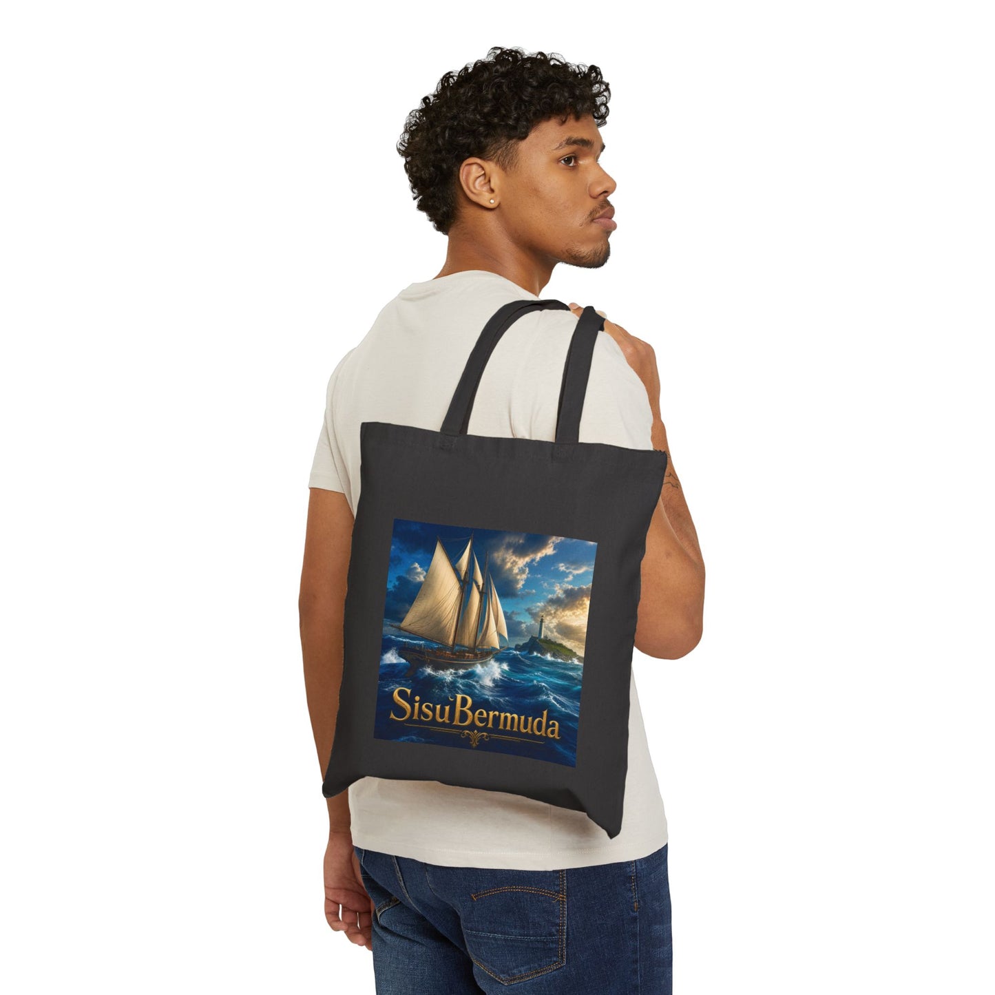 Sisu Bermuda Sailing Tote Bag – Personalized Canvas Beach Shopper