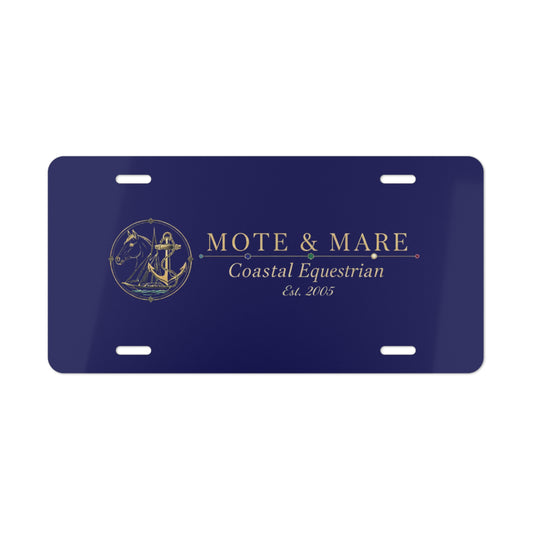 Nautical Equestrian Vanity Plate — “Mote & Mare Coastal Equestrian” License Plate