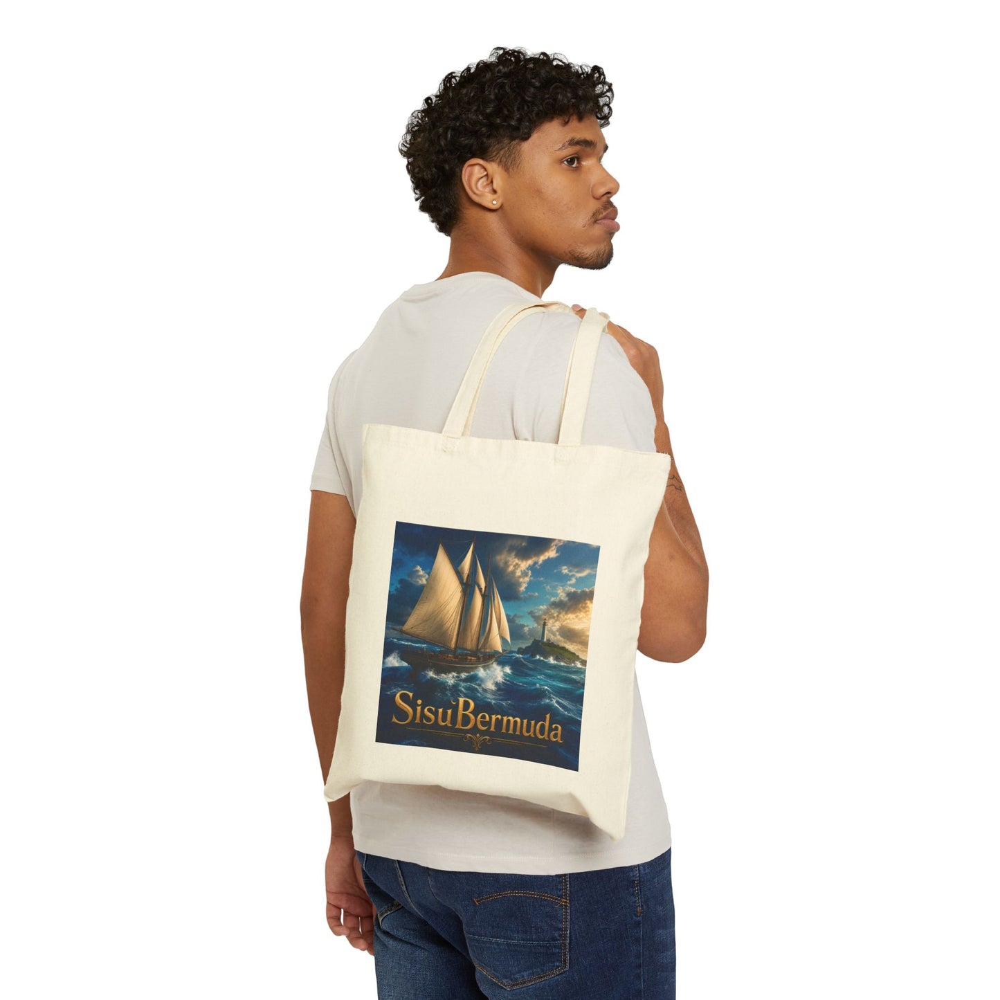 Sisu Bermuda Sailing Tote Bag – Personalized Canvas Beach Shopper