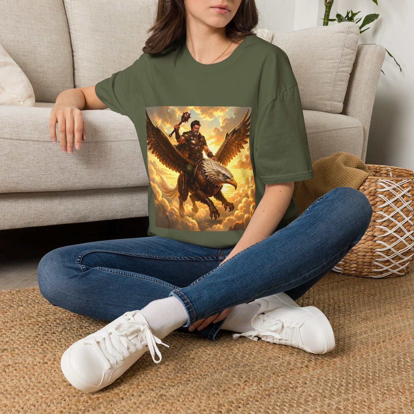 Gryphon Warrior T‑Shirt — Mythic Gryphon Rider Graphic Tee